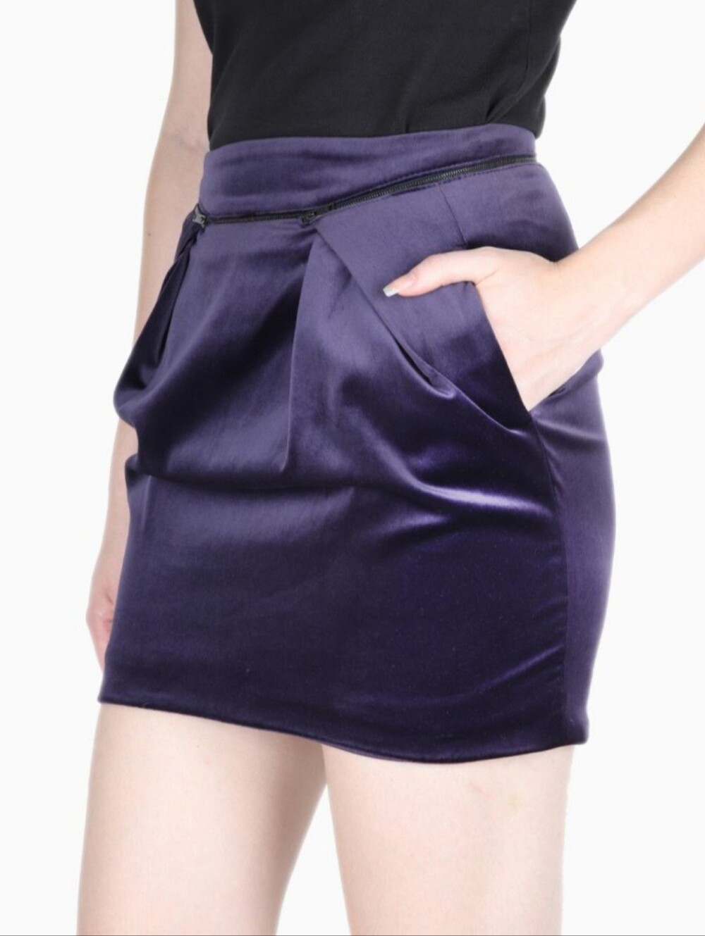 Gucci purple velvet zippered Skirt Size 42/US 8